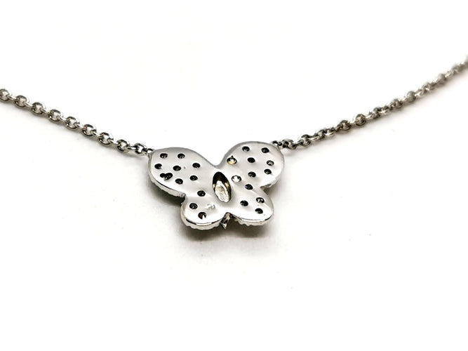 Collier Collier Papillon Or blanc Diamant 58 Facettes 1232112CN