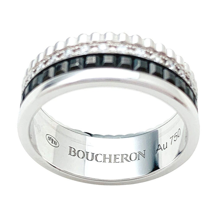 Bague 53 Bague Boucheron, "Quatre Black Edition Small", en or blanc, diamants. 58 Facettes 33101