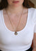 Garnet long necklace and Roman goddess Diana coin 58 Facettes