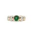 Ring 61 / Yellow / 750‰ Gold Diamond And Oval Emerald Ring 58 Facettes 220440R