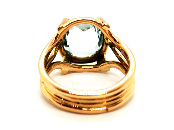Bague 52 Bague Or jaune Aigue marine 58 Facettes 1649211CN