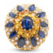 Ring Yellow gold ring blue sapphires diamonds 58 Facettes 61100121