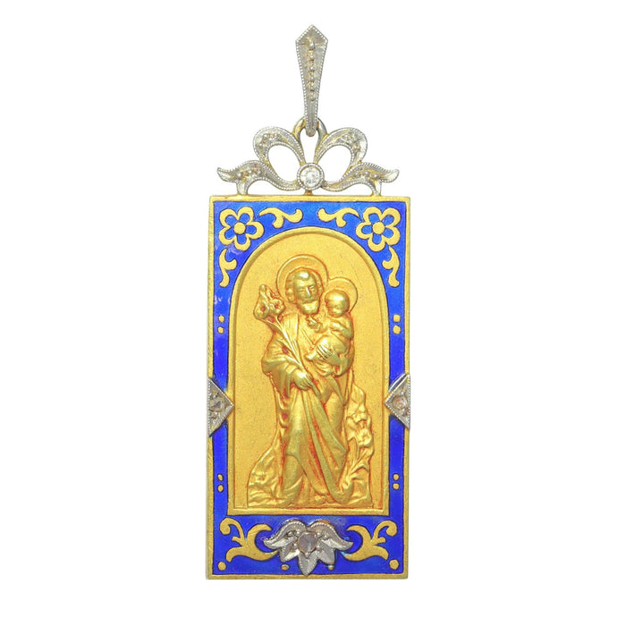 Pendentif Pendentif émaillé diamants Saint Joseph 58 Facettes 23191-0431