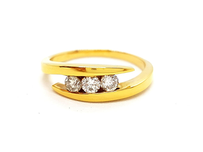 Bague 55 Bague Or jaune Diamant 58 Facettes 06318CD