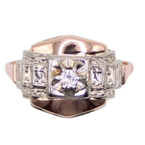 Bague Bague Tank or jaune et blanc Diamant 58 Facettes