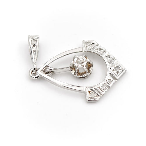 Collier Pendentif Art déco Or blanc Diamant 58 Facettes 2024921CN