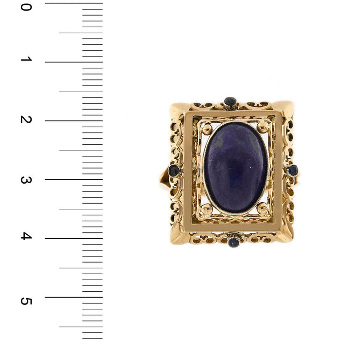 Bague 58 Bague vintage lapis-lazuli et saphirs 58 Facettes 31382