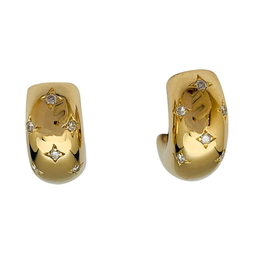 Boucles d'oreilles Boucles d'oreilles or jaune et diamants. 58 Facettes 31828