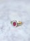 Bague de fiançailles rubis entourage diamants 58 Facettes