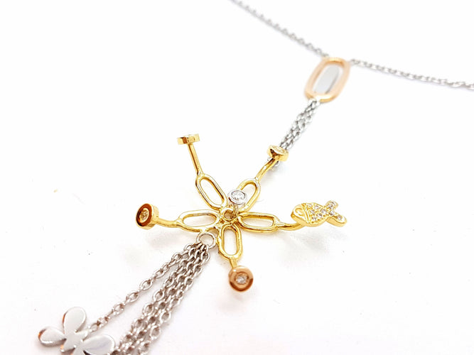 Collier Collier Or rose Diamant 58 Facettes 00657CN