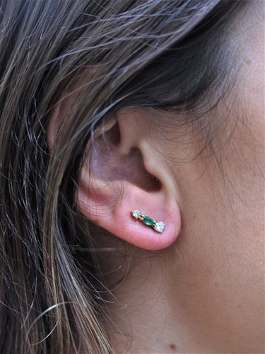 Boucles d'oreilles Boucles d'oreilles Or jaune Emeraude 58 Facettes 1792077CN