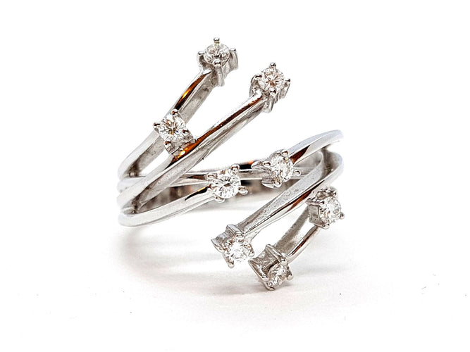 Bague 56 Bague Or blanc Diamant 58 Facettes 06357CD