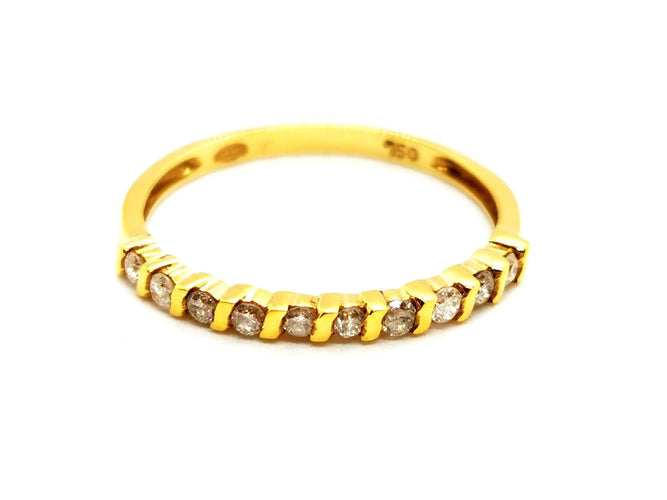 Bague 56 Bague demi alliance Or jaune Diamant 58 Facettes 1178332CD
