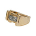 Ring 58 Tank ring in pink gold, platinum and diamonds. 58 Facettes 31517