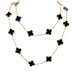 Van Cleef & Arpels Long Necklace, “Vintage Alhambra”, yellow gold, onyx. 58 Facettes 32128