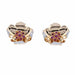 Earrings Clip-on earrings retro flowers ruby ​​diamonds 58 Facettes 22-544A