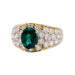Ring 52 Yellow gold, emerald and diamond pavé ring. 58 Facettes 32742