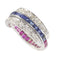 Bague 54 Alliance, rubis, saphirs, diamant 58 Facettes 22350-0261