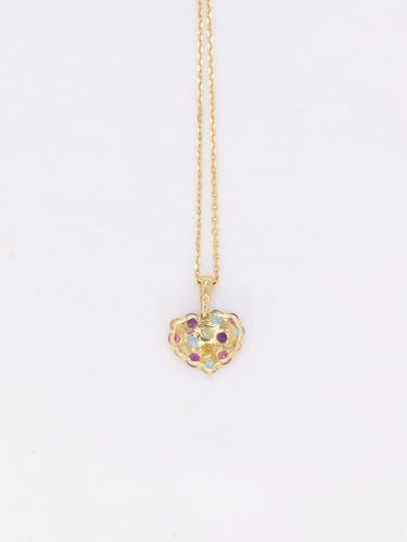 Pendentif Pendentif vintage cœur or pavé de pierres fines 58 Facettes 927