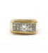 Ring 46 / Yellow / 750‰ Gold and 950‰ Platinum Diamond Tank Ring 58 Facettes 170018R