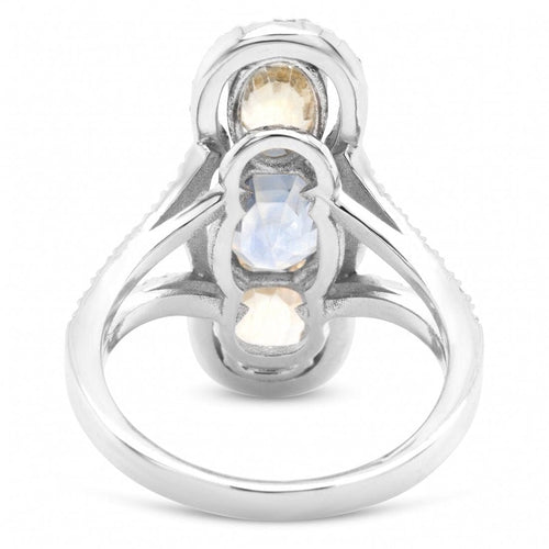 Bague 53 Bague or gris saphirs diamant 58 Facettes 31100172