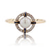 Ring 51 Old fine pearl ring with calibrated sapphire diamonds 58 Facettes 19-344