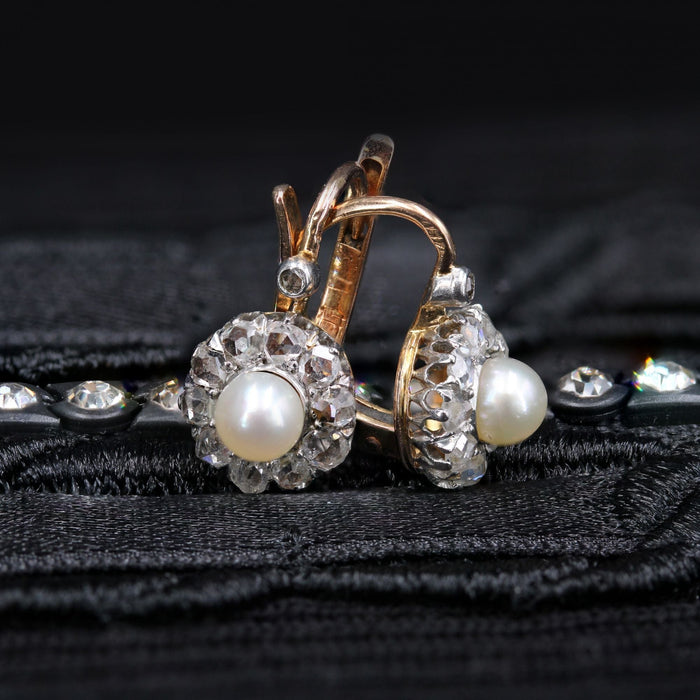 Boucles d'oreilles Boucles d'oreilles perles fines diamants dormeuses 58 Facettes 23-342