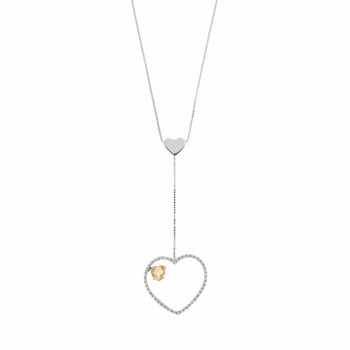 Collier Collier Coeur diamants et citrine 58 Facettes 28512