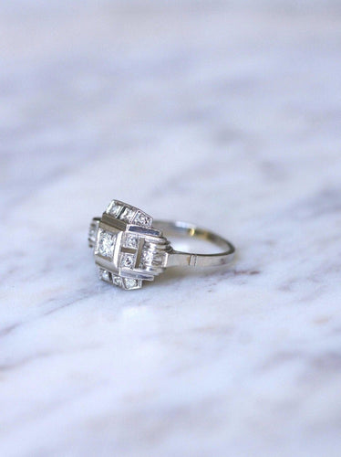Bague Bague Art Déco platine et diamants 58 Facettes