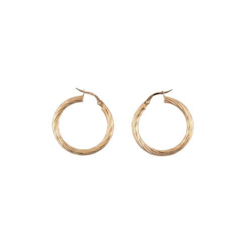 Boucles d'oreilles Créoles torsadées 58 Facettes