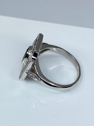 Bague Bague Art Deco en Or jaune, diamants et saphir 58 Facettes