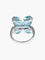 Bague 52 Bague Trèfle à quatre feuilles Topazes bleues 58 Facettes