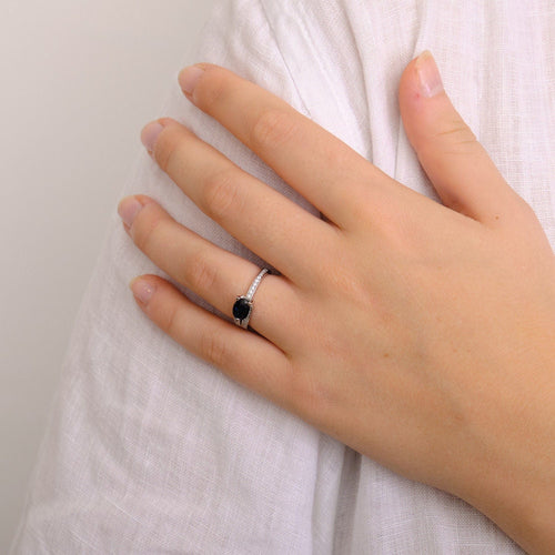 Bague 51 Bague Or blanc Saphir Diamants 58 Facettes