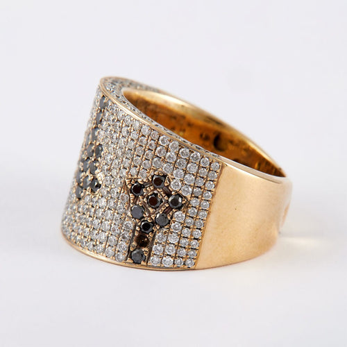 Bague 51 Bague large pavage Diamants Saphirs 58 Facettes