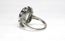 Bague 54.5 Bague de style Art Déco en platine avec diamants et aigue-marine centrale 58 Facettes