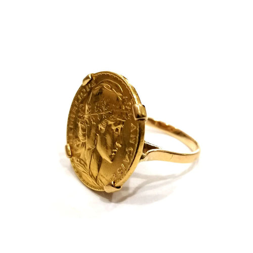 Bague Bague pièce en or jaune 58 Facettes 2885