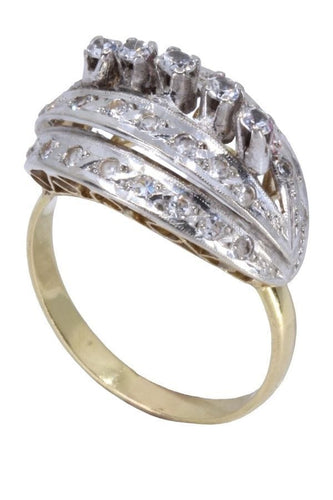 BAGUE ART-NOUVEAU PIERRES DU RHIN 58 Facettes 061961