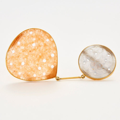 Boucles d'oreilles Boucles d'oreilles Agates sculptées blanches et orange 58 Facettes