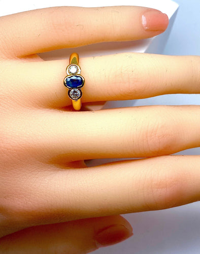 Bague 50 Bague saphir et diamants 58 Facettes AB163