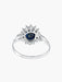 Bague BAGUE MARGUERITE SAPHIR ET DIAMANTS OR BLANC 58 Facettes