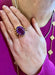 Ring 56.5 Yellow Gold Amethyst Cocktail Ring 58 Facettes B341