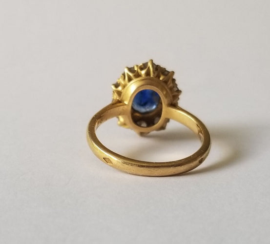 Bague 52 Bague Pompadour Or jaune Saphir Diamants 58 Facettes