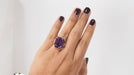 Ring 56 Vintage ring in rose gold and platinum, amethyst and diamonds 58 Facettes 31800