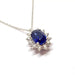 Necklace Sapphire diamond entourage necklace white gold 58 Facettes