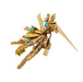Chaumet brooch brooch in yellow gold, diamonds and turquoise. 58 Facettes 31240
