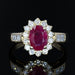 Ring 53 Ruby diamond ring yellow gold 58 Facettes 21-828