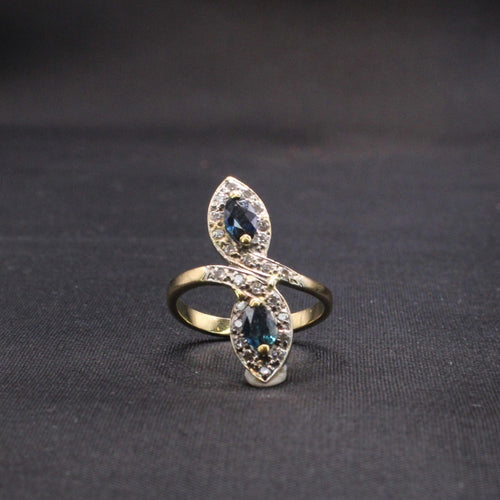 Bague Bague Toi et Moi  Diamants Saphir 58 Facettes