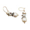 Boucles d'oreilles Boucles d'oreilles "Bonhommes de Neige", perles, rubis, diamants, or rose et argent. 58 Facettes 31030