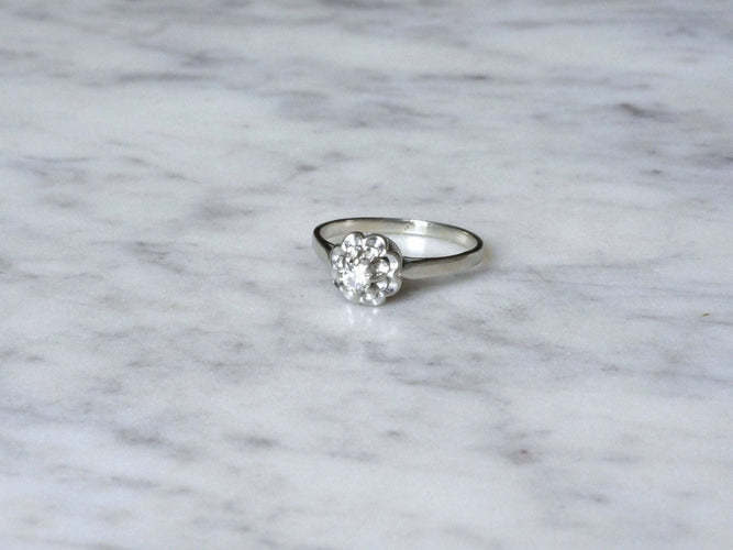 Bague Solitaire en or blanc et diamant 58 Facettes