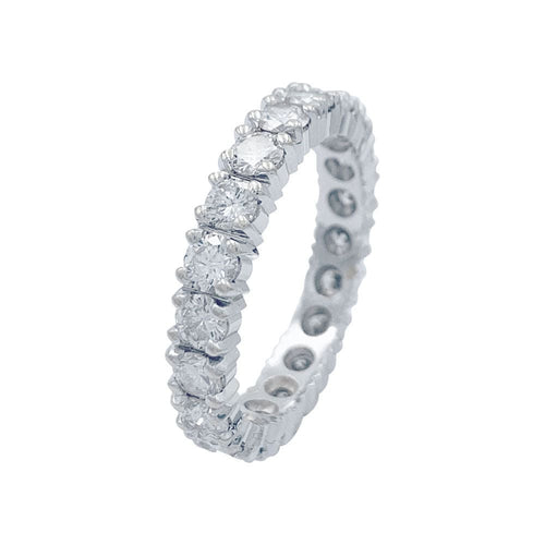 Bague 56 Alliance tour complet or blanc, diamants. 58 Facettes 32378